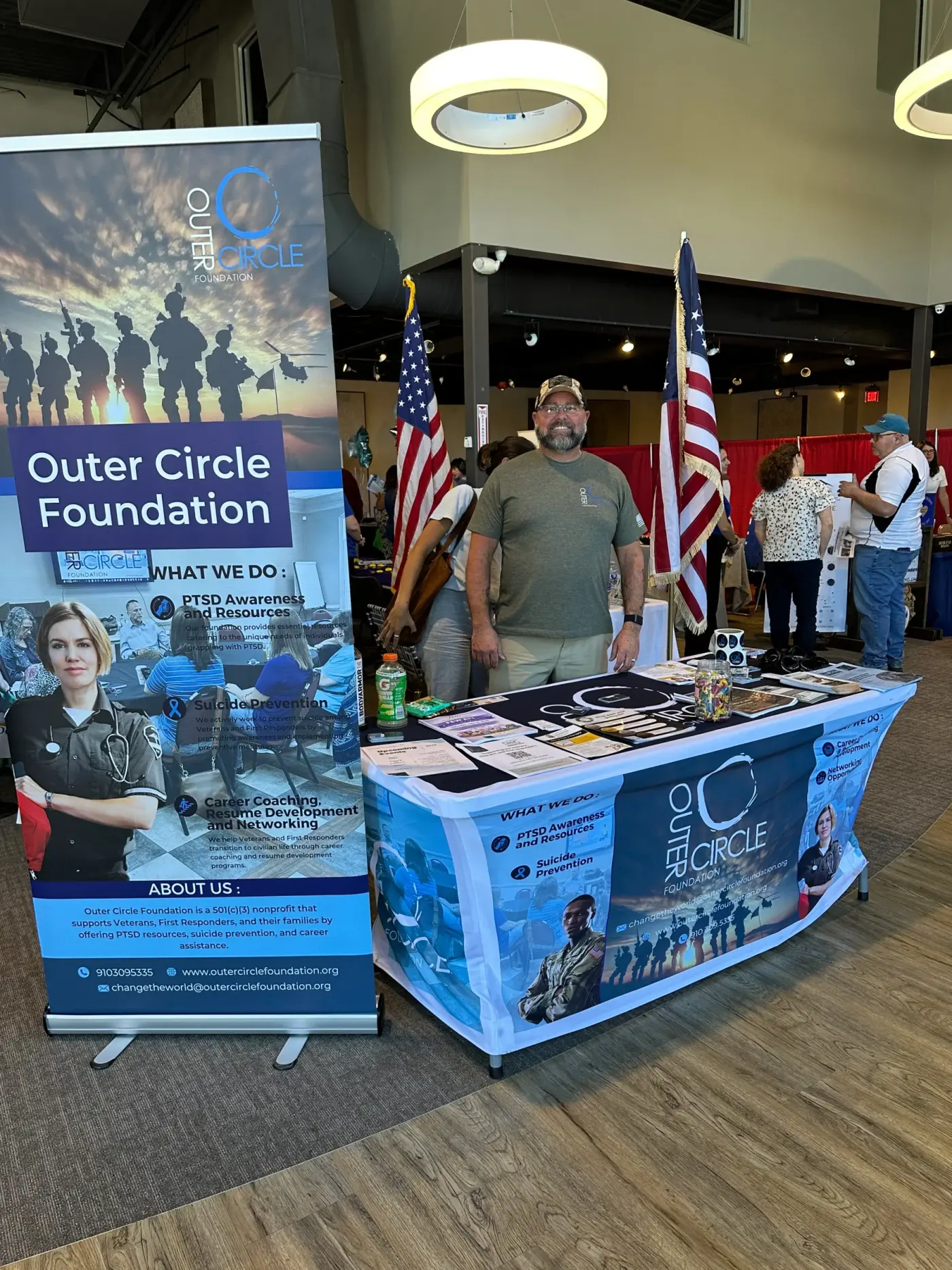 Outer Circle Foundation event booth at a community gathering